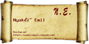 Nyakó Emil névjegykártya