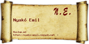 Nyakó Emil névjegykártya